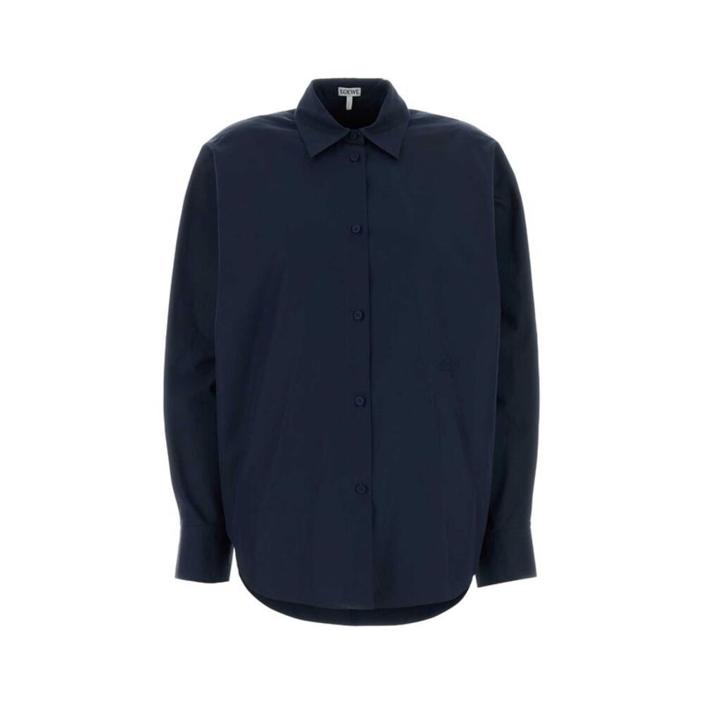 Loewe Women Navy Blue Poplin Shirt